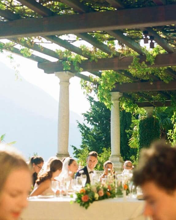A wedding reception on 35mm film at Villa Cipressi Varenna 
