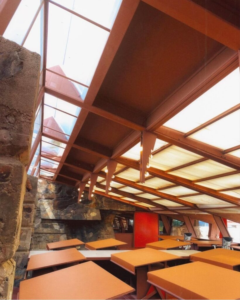 The drafting room at Frank Lloyd Wright's Taliesin West