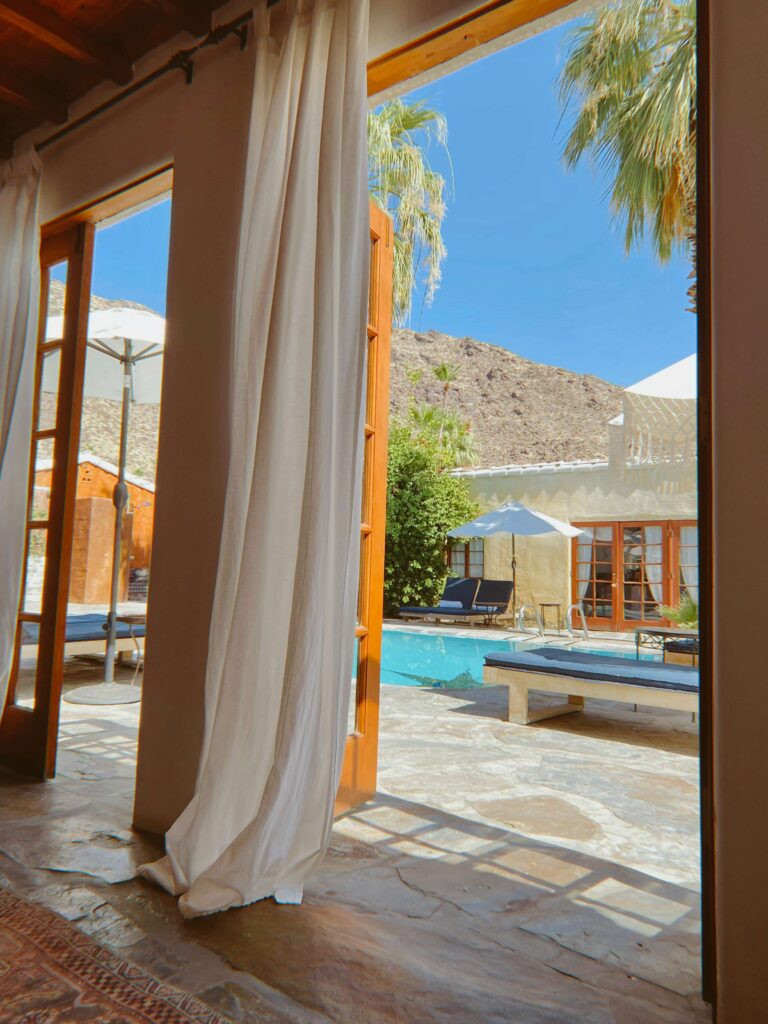 A Korakia Pensione view, one of the best Palm Springs hotels for solo travel. 